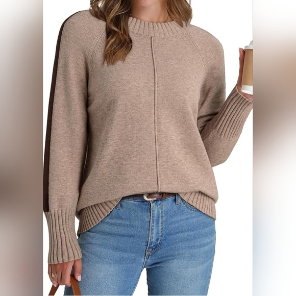 Cozy Beige Crew Neck Sweater - Picture 1 of 3